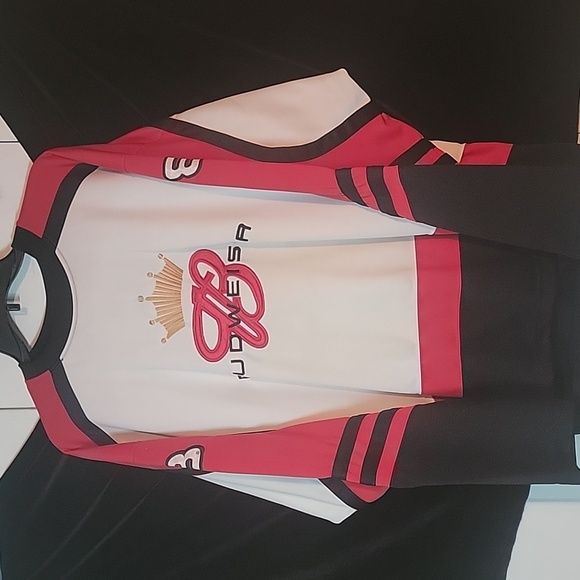 Chase Other - Vintage 90s Budweiser Dale Earnhardt Jr White Embroidered Hockey Jersey Sz L